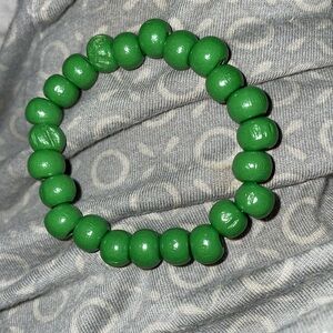 Green Stretchable Wooden Bracelete